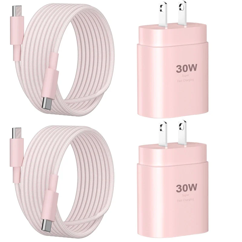 10FT USB-C Fast Charging Cable 2-Pack (Pink) for AirPods and More Devices