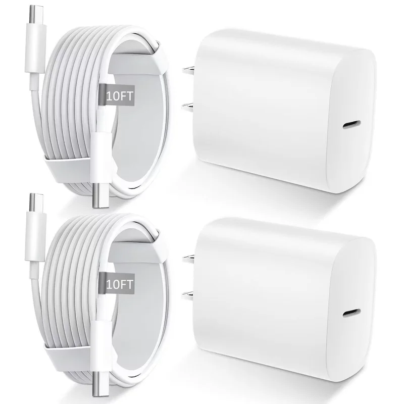 10FT USB-C to USB-C Fast Charging Cable (White) for iPhone 17 and More Devices