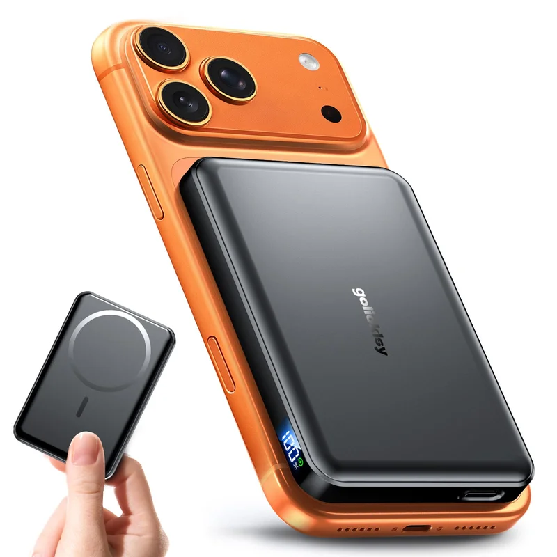 20W Wireless Magnetic Battery Pack with iPhone 17/16/15/14, for Samsung/Android via Magnetic Case, Travel Essential - 10000mAh Portable Charger, Magnetic Power Bank for Magsafe Charger, Slim