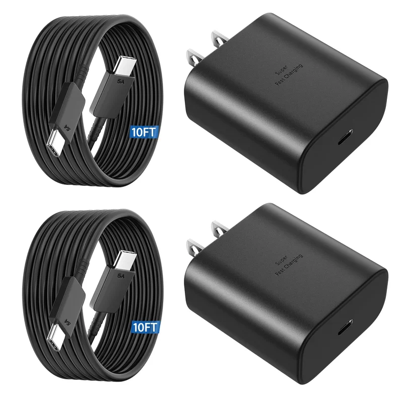 45W USB-C Wall Charger with 10FT Cable for Samsung Galaxy S26/S25 and More