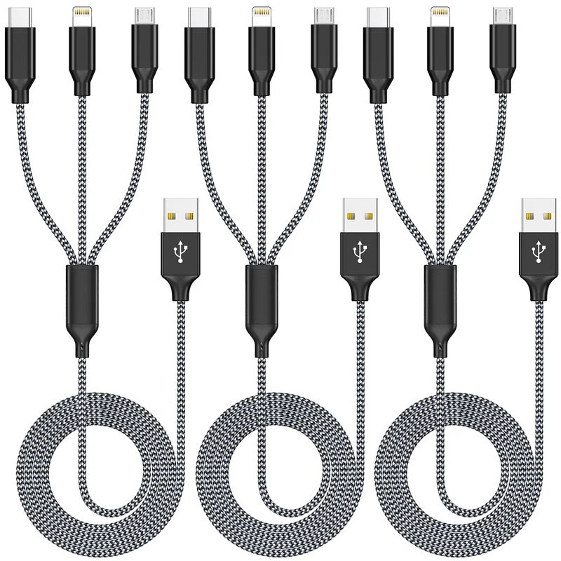 4FT Lightning Fast Charging Cable 3-Pack for iPhone and Other USB-C Devices