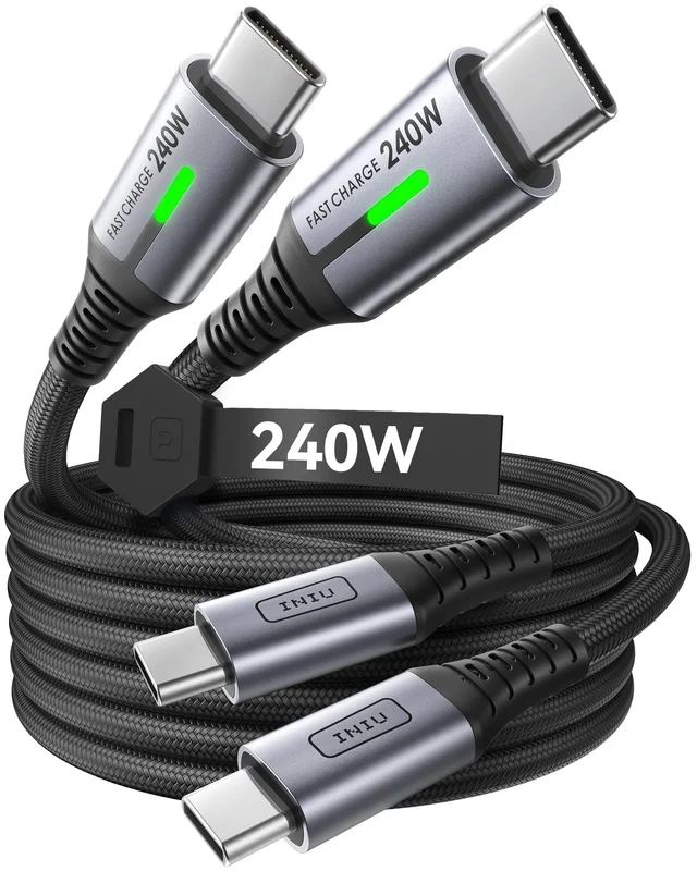 6.6FT USB-C to USB-C Fast Charging Cable (Black) for iPhone 17 and More Devices