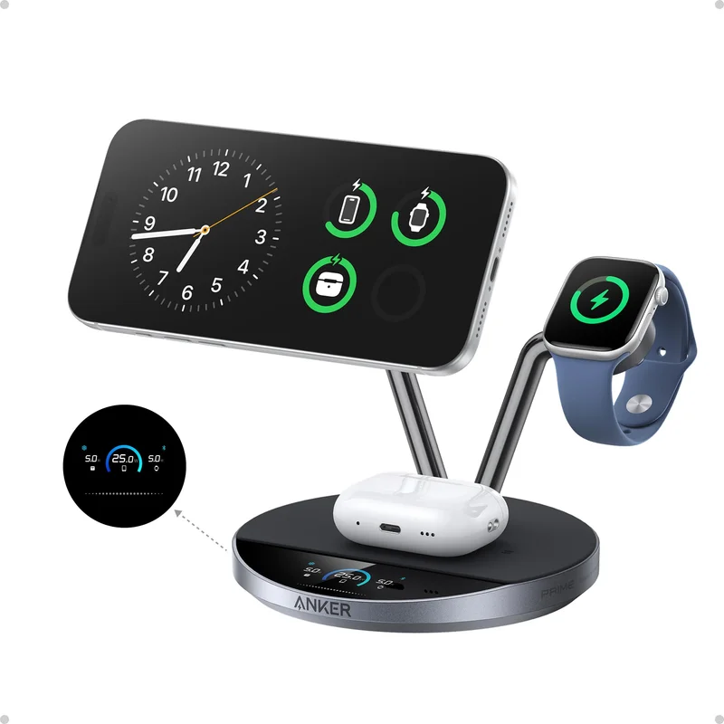 Anker 3-in-1 MagSafe Wireless Charging Station for iPhone 17 and More Devices