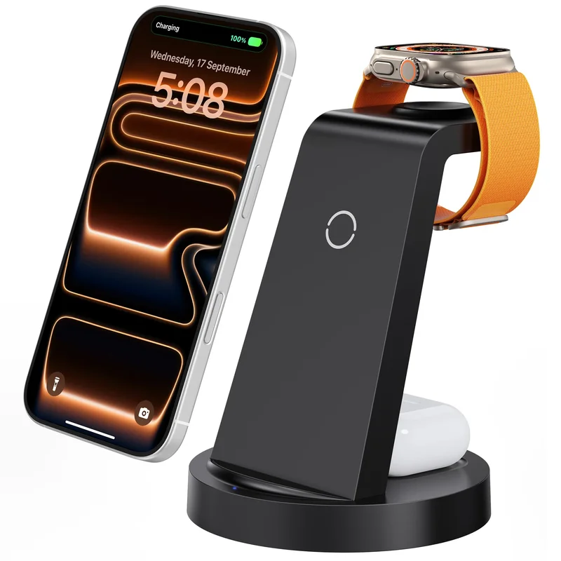 Anlmz 3-in-1 MagSafe Wireless Charging Station for iPhone 17 and More Devices