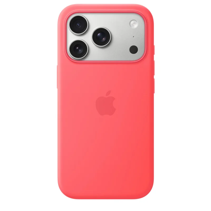 Apple iPhone 17 Pro Silicone Case with MagSafe and Camera Control, Lightweight Wireless-Charging Compatible Cover, Smooth Matte Finish, Bright Guava