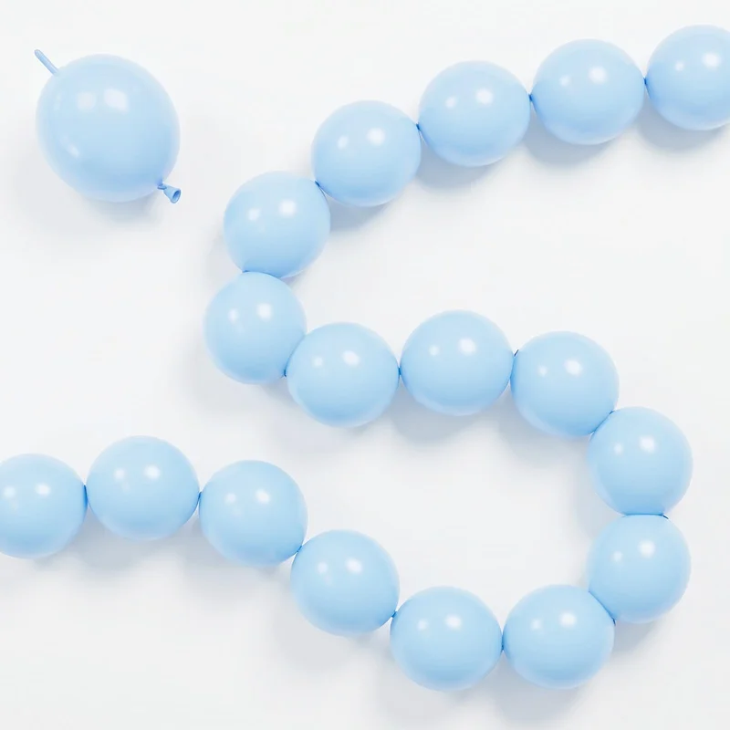 Baby Blue Quick-Link Balloons, 60 Pcs 6 Inch Small Linking Balloons for Balloon Wall, Heart Arch & Engagement Party Decor