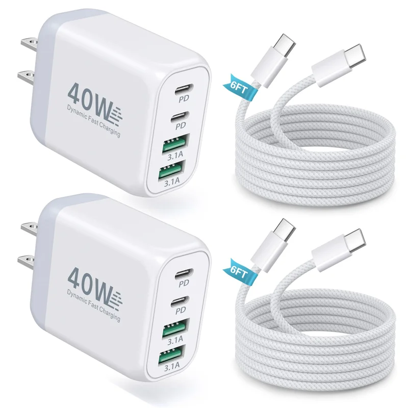 Besgoods 40W USB-C Wall Charger with 6FT Cable for iPhone 17 and More Devices