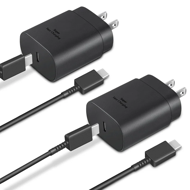 GUUSMART 25W USB-C Wall Charger 2-Pack with 6FT Cable for Samsung Galaxy S26/S25
