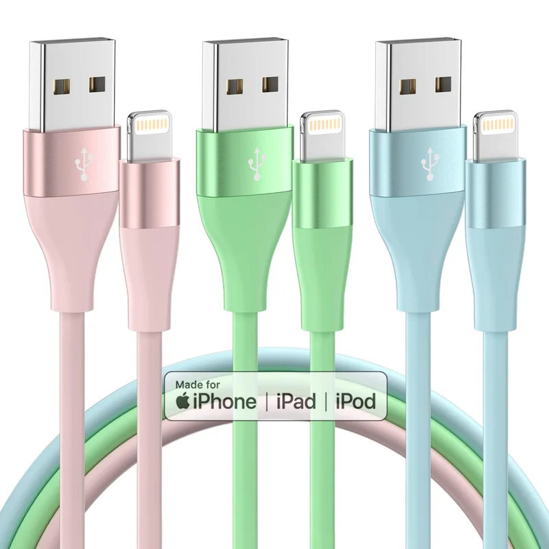 MFi Certified Fast Charging for iPhone 14/13/12/11/Pro Max/XR/XS/X/8/7/6 Plus 3 Pack 10FT TPE Durable Cable - iPhone Charger Fast Charging 3Pack 10FT MFi Certified Lightning Cable