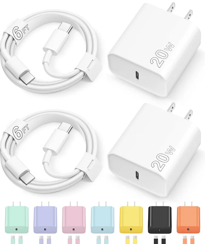 Novobit 20W USB-C Wall Charger with 6FT Cable for iPhone 17, iPad and More