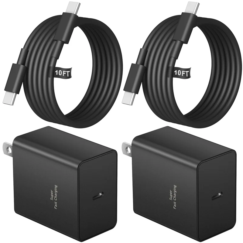 Novobit 45W USB-C Wall Charger 2-Pack with 10FT Cable for iPhone and More