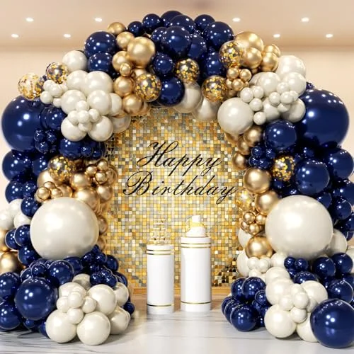 Navy Blue and Gold White