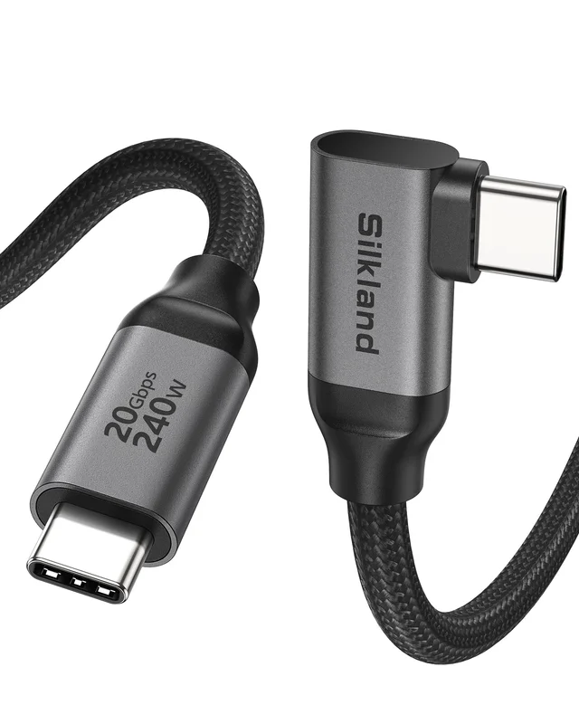 Silkland USB C Monitor Cable Right Angle 5FT | Premium