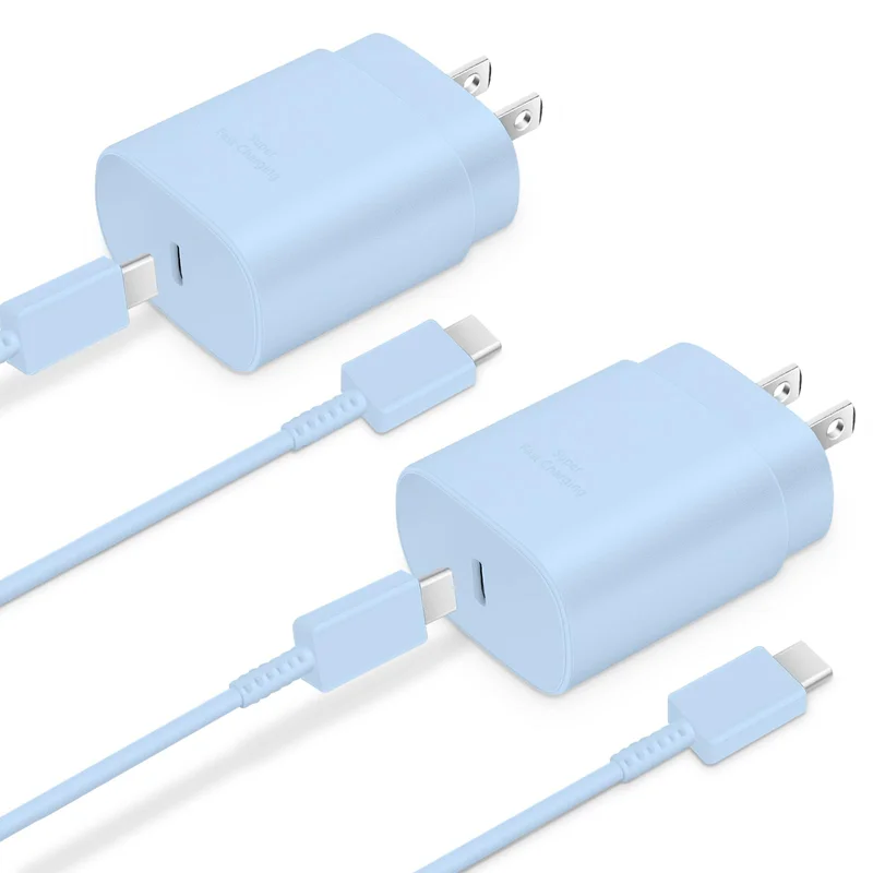 Type C Charger, 2-Pack 25W Type C Fast Charging Block with 6ft USB C Charger Cable Compatible with Galaxy S23 Ultra/S23+/S22/S21/S20/Phone 16/16 Plus/16 Pro Max/15/15 Pro Max/15 Plus-Blue | Premium Quality Product, Best Value, Fast Shipping