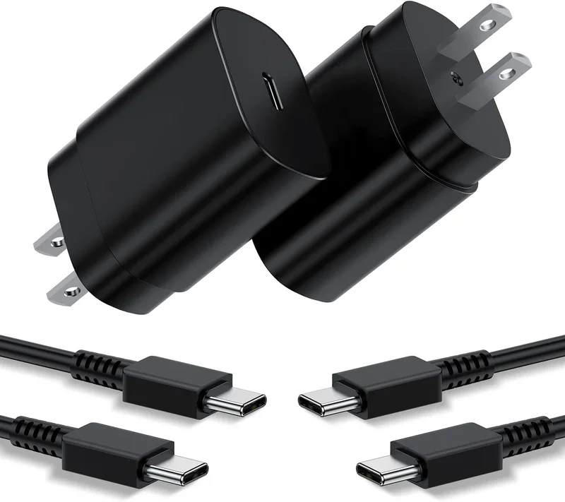 Type C Charger, 2Pack 25W PD USBC Wall Charger Super Fast Charging Block & 6ft Android Phone Cable Cord for Samsung Galaxy S26 S25 S24 S23 S22 S21 S20 (Plus/Ultra)/Note 20 10 9 8/ S10 S9 S8 Galaxy Tab | Premium Quality Product, Best Value, Fast Shipping