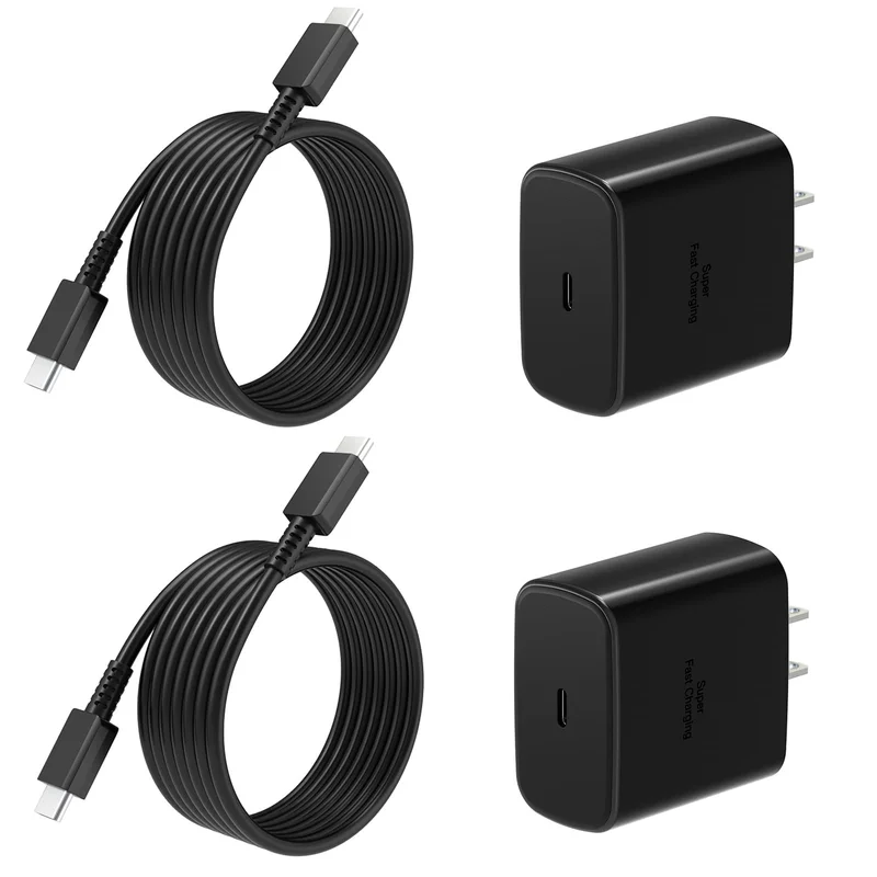 Type C Charger Fast Charging 2Pack USB C Super Fast Charger Block with 6FT USB-C Android Phone Cable for Samsung Galaxy S26 +/Ultra S25 S24 S23 S22 +/Ultra/ S21 S20/Tab S9/iPhone 17/16/15 and More | Premium Quality Product, Best Value, Fast Shipping