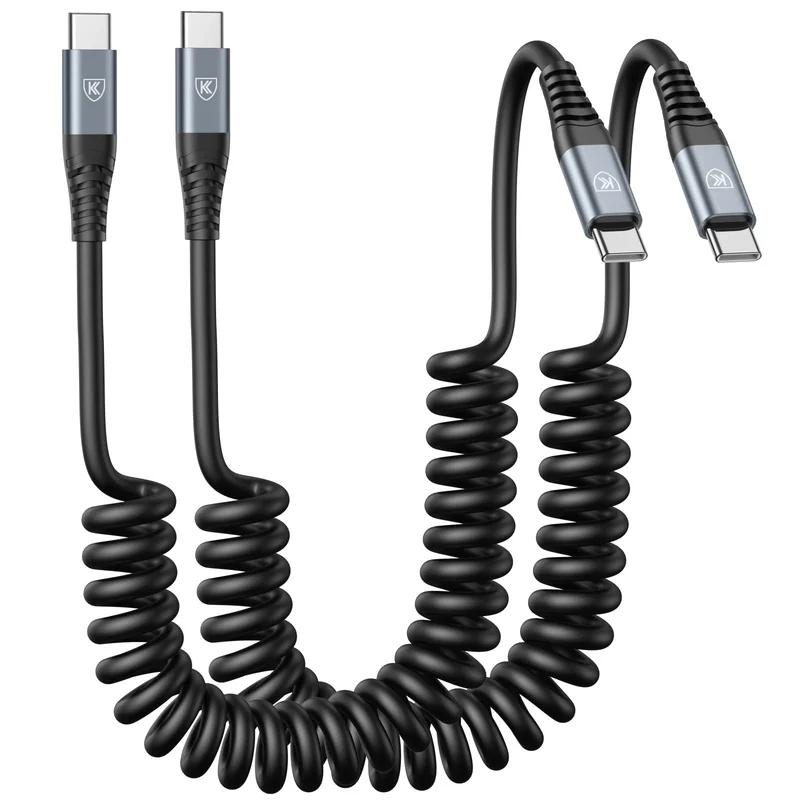 USB C to C Cable 3ft 2Pack Coiled | Premium